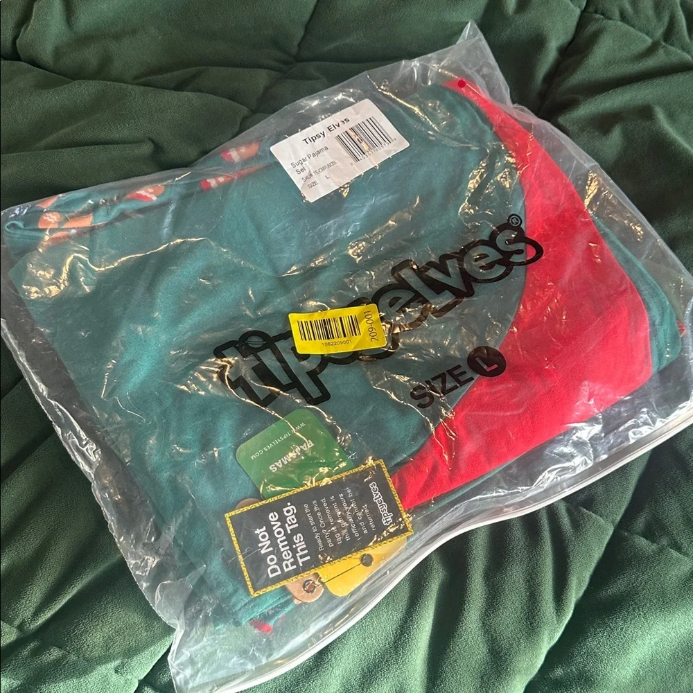Tipsy Elves Christmas Green Sugar Pajama Set Size Large Mens - Picture 4 of 4